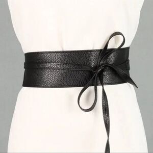 NEW Boho OBI Wrap Around Soft Tie Waist Belt Black